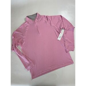 Johnnie-O Performance Quarter Zip Pullover Men's Large Pink UPF 50 NWT